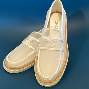 Chanel Mesh Loafers - White